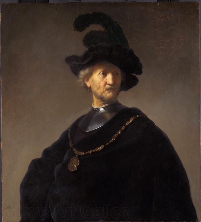 REMBRANDT Harmenszoon van Rijn Old man with gorget and black cap (mk33) Norge oil painting art